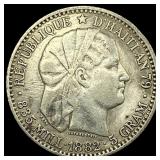 1882 Haiti Silver 20 Centimes NEARLY UNCIRCULATED