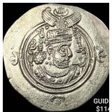 Sasanian Khosrow II 590-628 AD SIlver Drachm UNCI