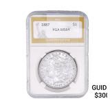 1887 Morgan Silver Dollar PGA MS64