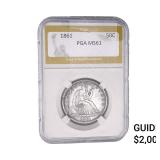 1861 Seated Liberty Half Dollar PGA MS61