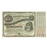 1886 $5 State of Louisiana Bond