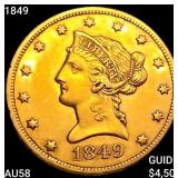 1849 $10 Gold Eagle CHOICE AU