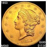 1853 $20 Gold Double Eagle UNCIRCULATED
