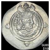 Sasanian Khasru II 591-628 AD Silver Drachm CHOIC