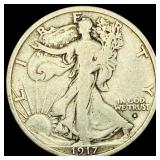 1917-D Walking Liberty Half Dollar LIGHTLY  CIRCU