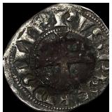 Frankish Greece 1297-1301 AD Silver Denier NEARLY