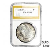1885-O Morgan Silver Dollar PGA MS65