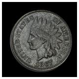1867 Indian Head Cent CHOICE AU