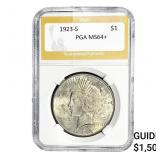 1923-S Silver Peace Dollar PGA MS64+