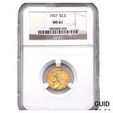 1927 $2.50 Gold Quarter Eagle NGC MS61