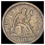 1875-S Silver Twenty Cents LIGHTLY CIRCULATED