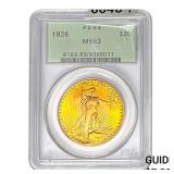 1926 $20 Gold Double Eagle PCGS MS63