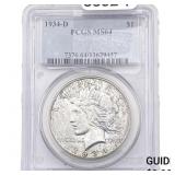 1934-D Silver Peace Dollar PCGS MS64
