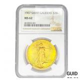 1907 $20 Gold Double Eagle NGC MS62
