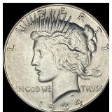 1934 Silver Peace Dollar CLOSELY UNCIRCULATED