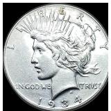 1934 Silver Peace Dollar CLOSELY UNCIRCULATED