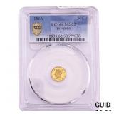 1866 Round California Gold Half Dollar PCGS MS62 B