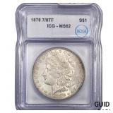 1878 7/8TF Morgan Silver Dollar ICG MS62