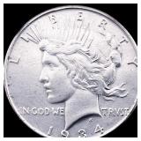1934 Silver Peace Dollar NEARLY UNCIRCULATED