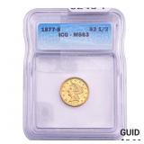 1877-S $2.50 Gold Quarter Eagle ICG MS63