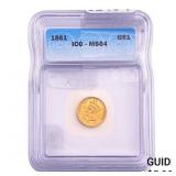 1861 Rare Gold Dollar ICG MS64