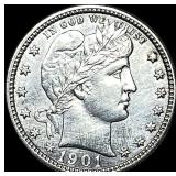 1901 Barber Silver Quarter CLOSELY UNCIRCULATED