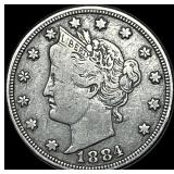 1884 Liberty Head Nickel LIGHTLY CIRCULATED