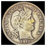 1912-S Silver Barber Dime LIGHTLY CIRCULATED