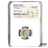Roman Caracalla, AD 198-217 AR Denarius NGC ChVF