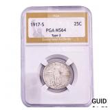 1917-S Standing Liberty Quarter PGA MS64 Type 2