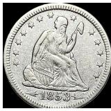 1853 Arrows/Rays Seated Liberty Quarter  CLOSELY