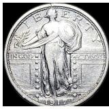 1917-D Type 1 Standing Liberty Quarter NEARLY  UN