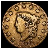 1833 Coronet Head Large Cent LIGHTLY  CIRCULATED