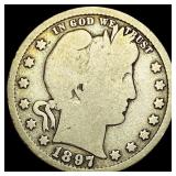 1897-S Silver Barber Quarter LIGHTLY  CIRCULATED