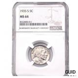 1935-S Buffalo Nickel NGC MS64