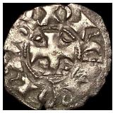 Portugal Crusades Dinis I SIlver Dinero NEARLY UN