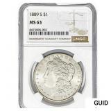 1889-S Morgan Silver Dollar NGC MS63