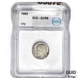 1965 Roosevelt Dime ICG AU58 Clip