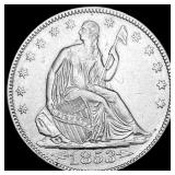 1853 Arrows/Rays Seated Liberty Half Dollar  CLOS