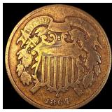 1864 Bronze Two-Cent Piece NICELY CIRCULATED