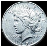 1924 Silver Peace Dollar CHOICE AU