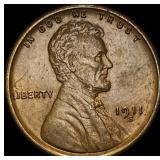 1911-S Bronze Lincoln Wheat Cent CHOICE AU