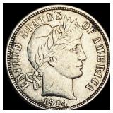 1914 Barber Dime CLOSELY UNCIRCULATED