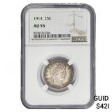 1914 Barber Quarter NGC AU55