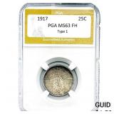 1917 Standing Liberty Quarter PGA MS63 FH Type 1