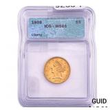 1908 $5 Gold Half Eagle ICG MS65