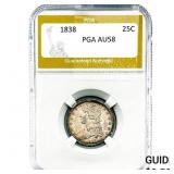1838 Capped Bust Quarter PGA AU58