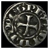 1297-1301 AD Frankish Greece Silver Denier NEARLY