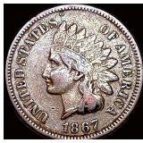 1867 Indian Head Cent ABOUT UNCIRCULATED