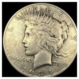 1934 Peace Silver Dollar LIGHTLY CIRCULATED